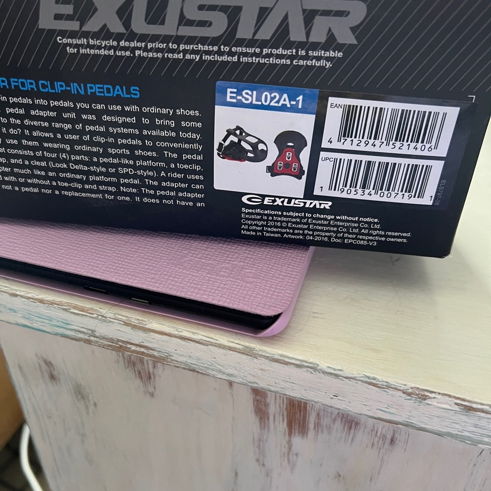 Brand new in box adapter for Peloton clip in pedals.